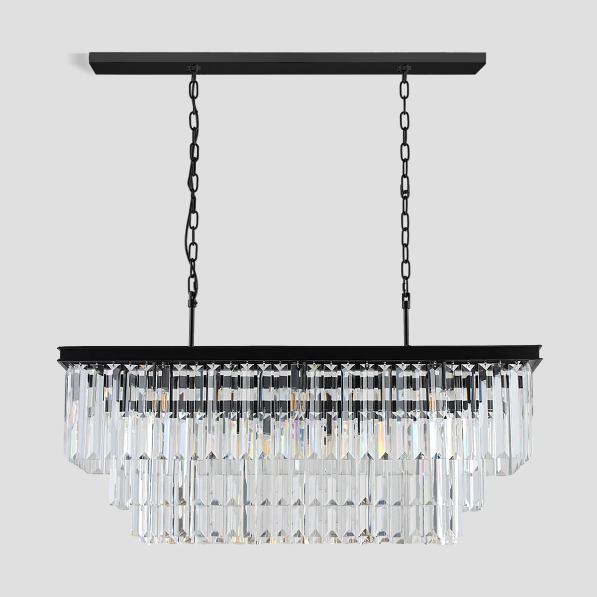 Darren 3-Tier Crystal Rectangular Chandelier