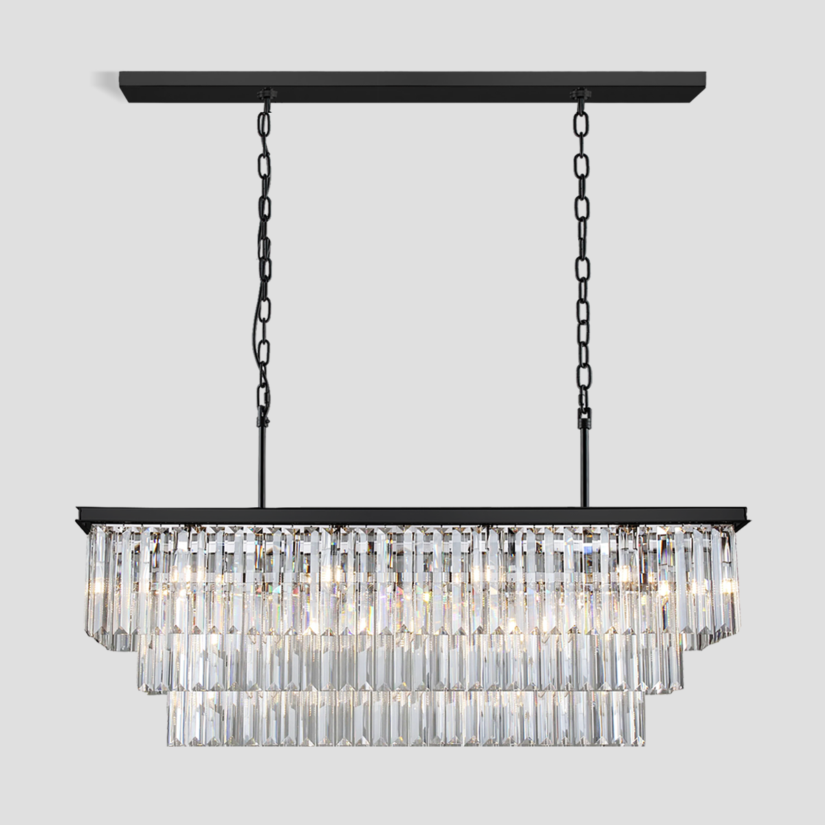 Darren 3-Tier Crystal Rectangular Chandelier