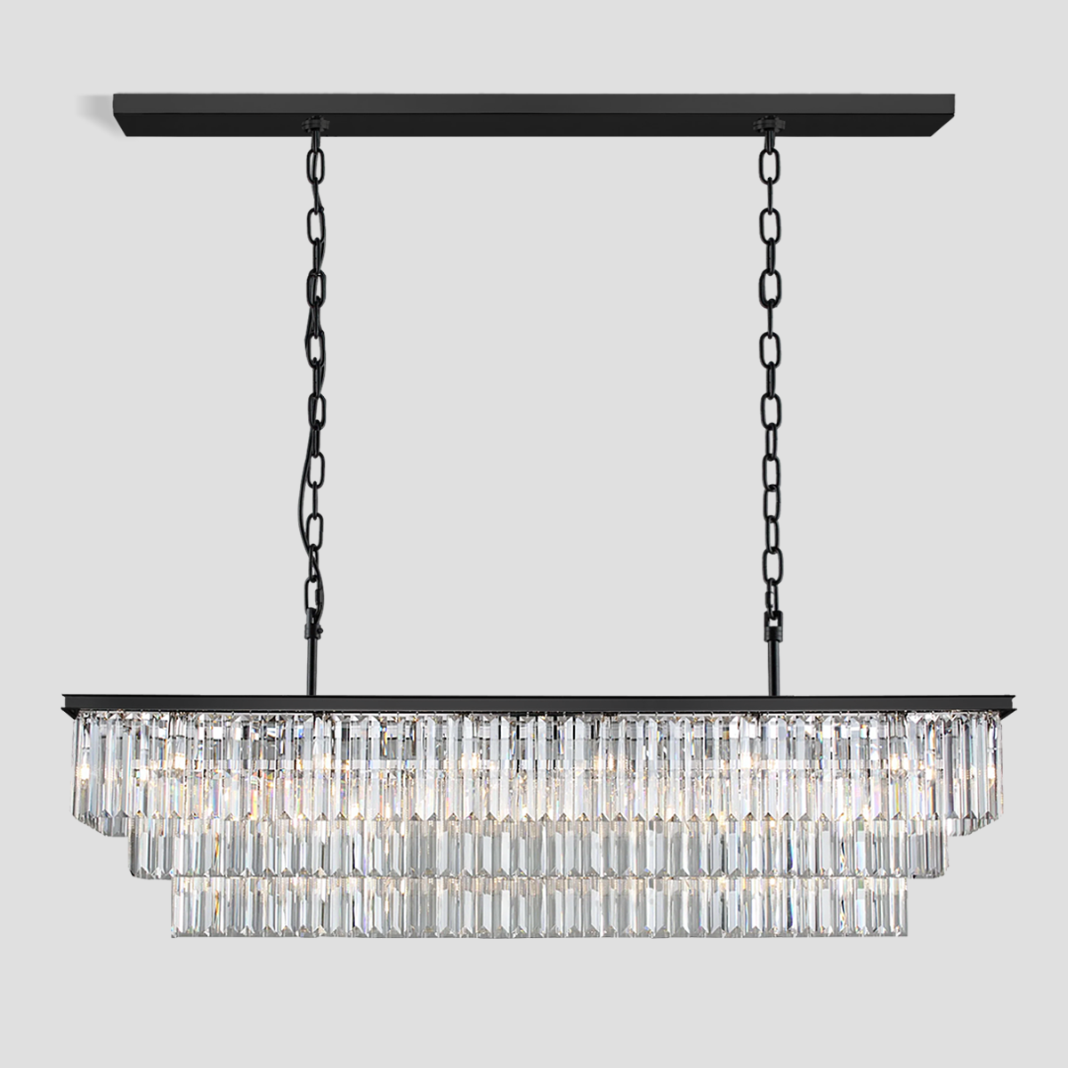 Darren 3-Tier Crystal Rectangular Chandelier