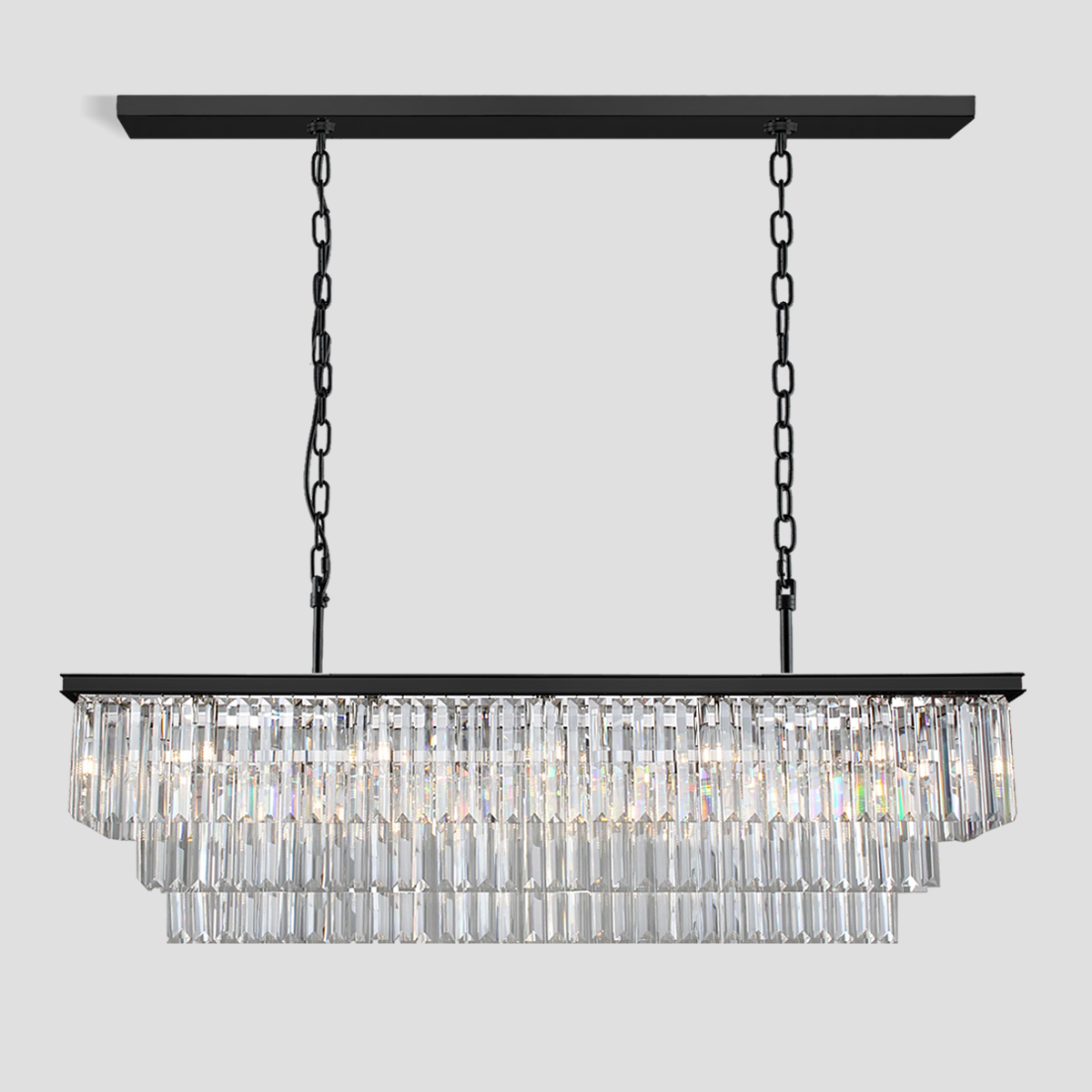 Darren 3-Tier Crystal Rectangular Chandelier