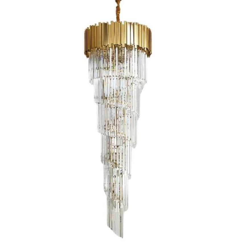 Bourbons Louis 2-Story Crystal Round Chandelier chandeliers for dining room,chandeliers for stairways,chandeliers for foyer,chandeliers for bedrooms,chandeliers for kitchen,chandeliers for living room Rbrights   