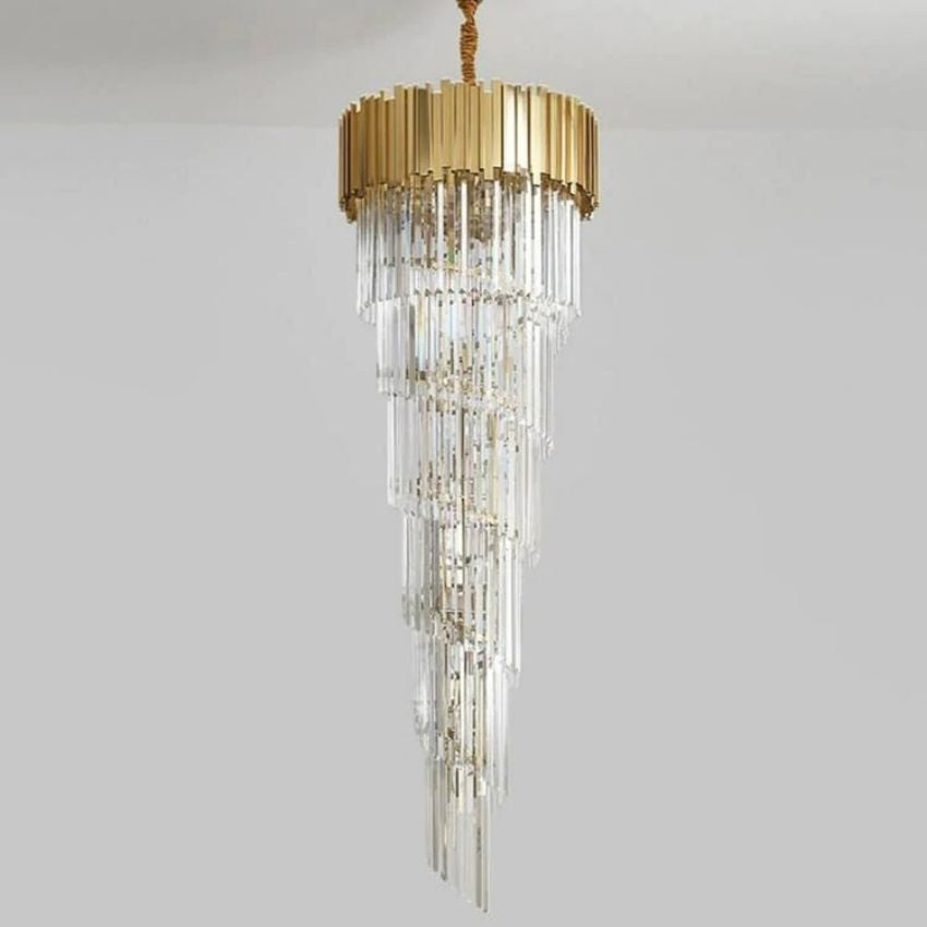 Bourbons Louis 2-Story Crystal Round Chandelier chandeliers for dining room,chandeliers for stairways,chandeliers for foyer,chandeliers for bedrooms,chandeliers for kitchen,chandeliers for living room Rbrights   