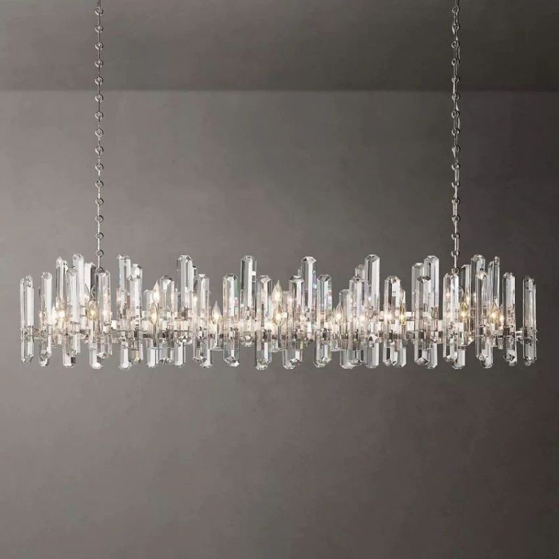 Browning Prism Linear Chandelier 72" chandeliers for dining room,chandeliers for stairways,chandeliers for foyer,chandeliers for bedrooms,chandeliers for kitchen,chandeliers for living room Rbrights Polished Nickel  