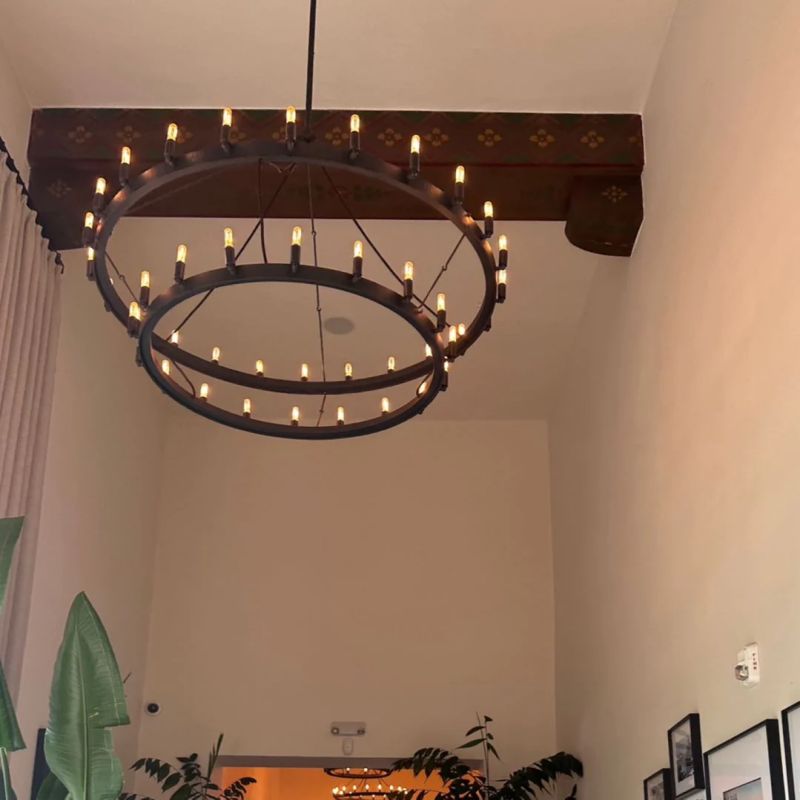 Camino Vintage Candelabra Two-Tier Round Chandelier