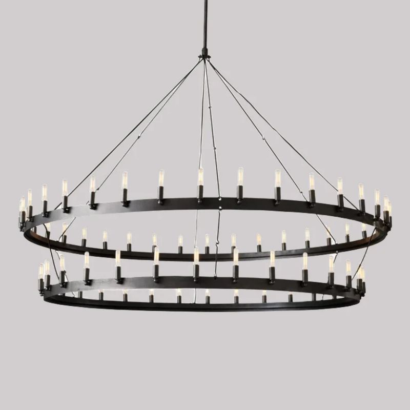 Camino Vintage Candelabra Two-Tier Round Chandelier