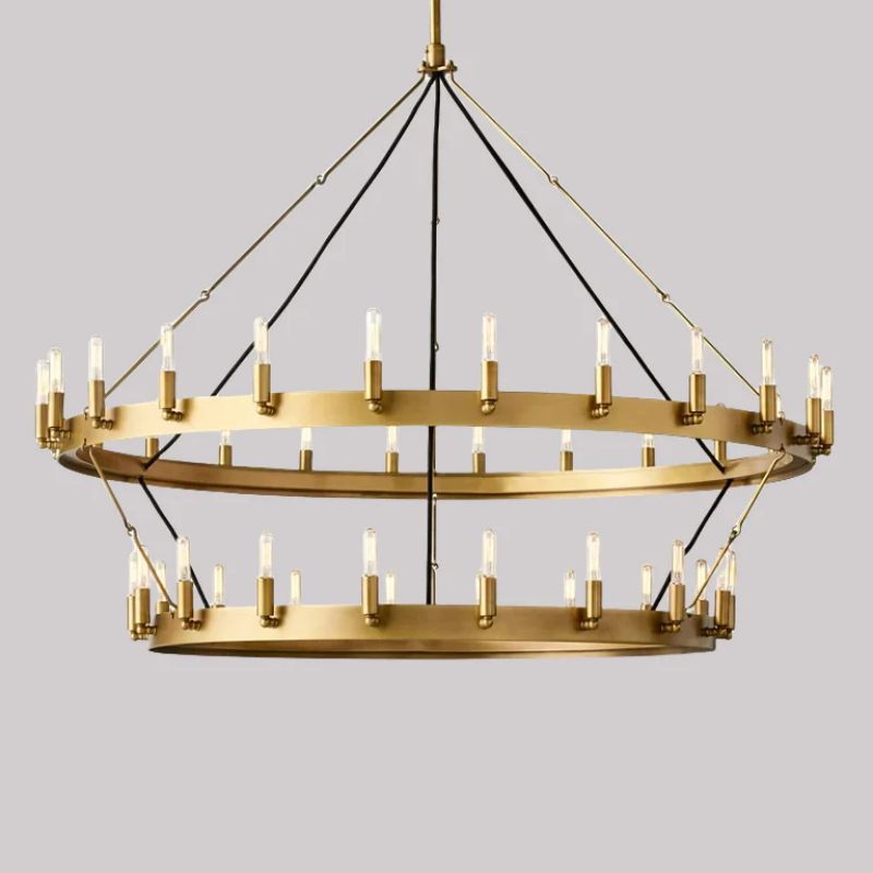 Camino Vintage Candelabra Two-Tier Round Chandelier