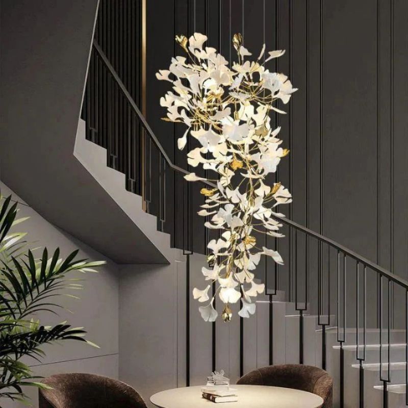 Ceramic Cascading A Branch Chandelier