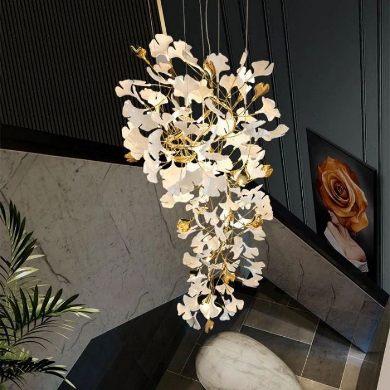 Ceramic Cascading A Branch Chandelier