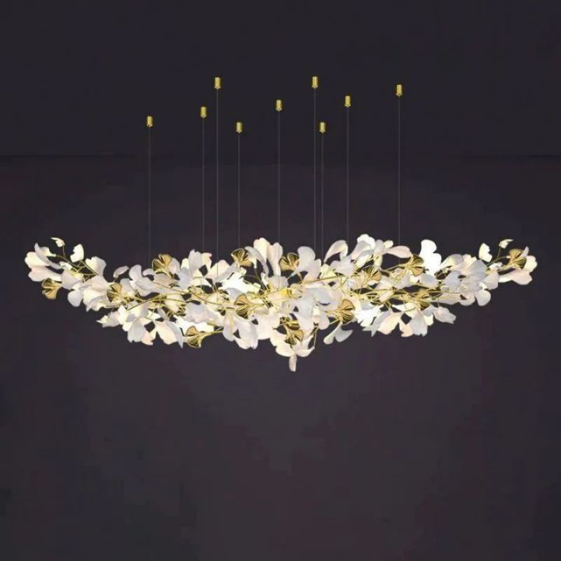 Ceramic Ginkgo A Branch Chandelier