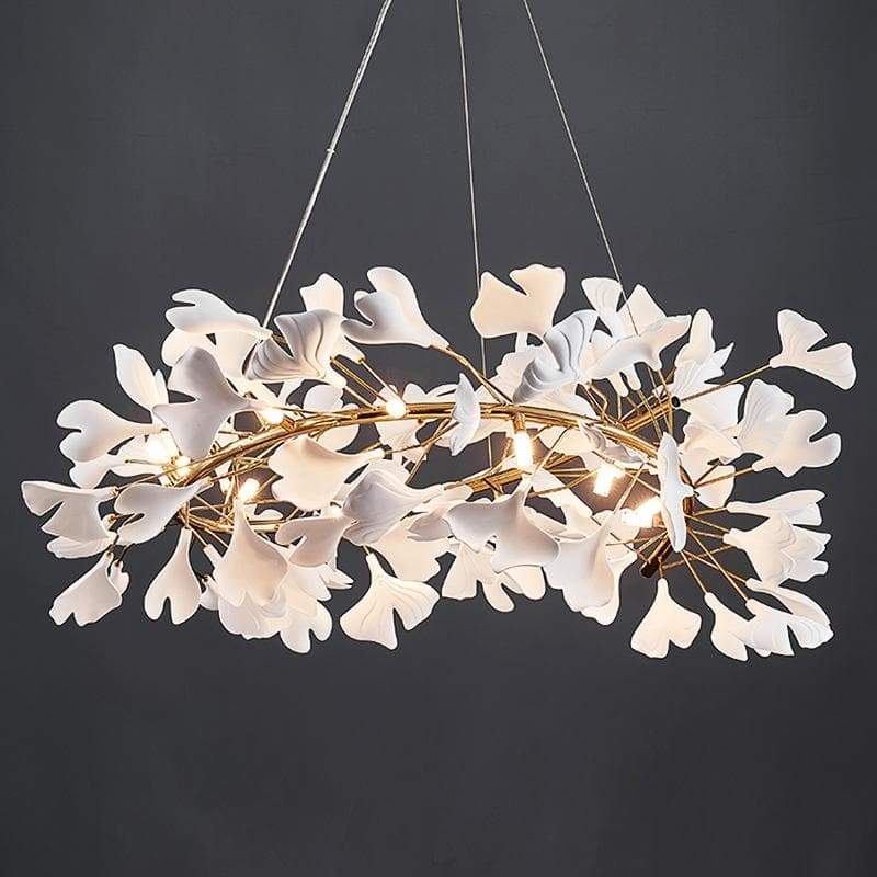Ceramic Ginkgo Round Chandelier chandeliers for dining room,chandeliers for stairways,chandeliers for foyer,chandeliers for bedrooms,chandeliers for kitchen,chandeliers for living room Rbrights   