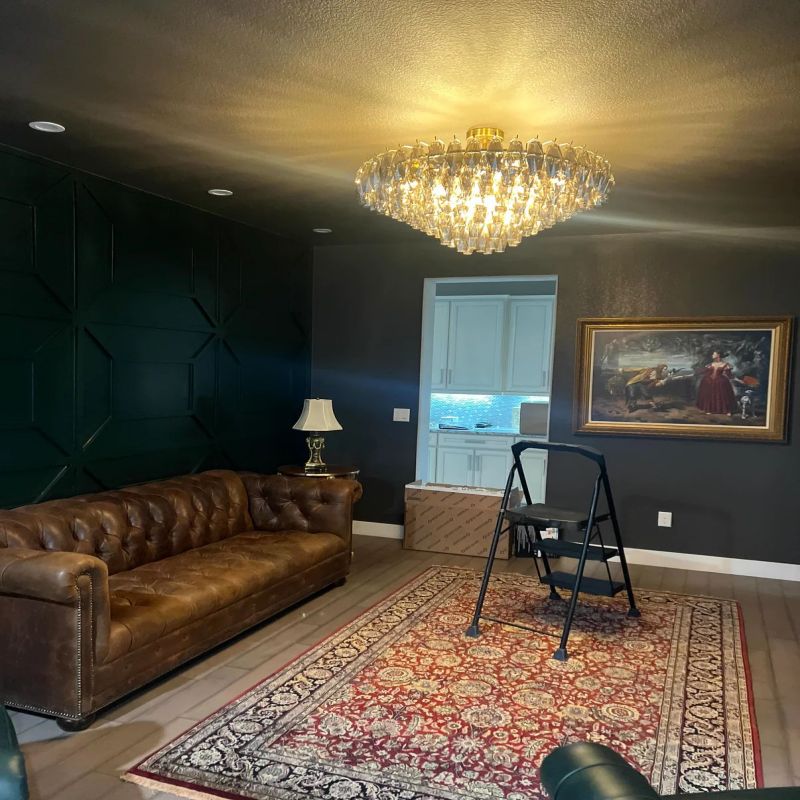 Chara Glass Tiered Round Chandelier 37"