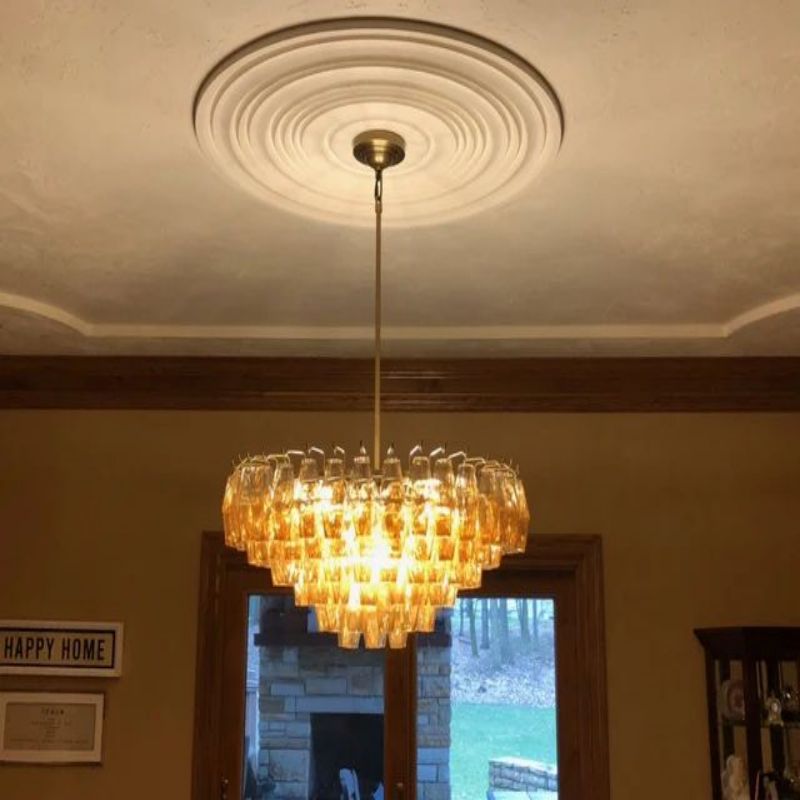 Chara Glass Tiered Round Chandelier 37"