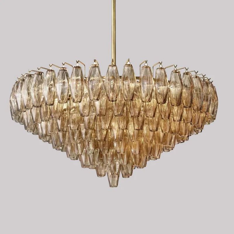 Chara Glass Tiered Round Chandelier 37"
