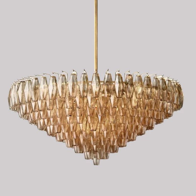Chara Glass Tiered Round Chandelier 37"