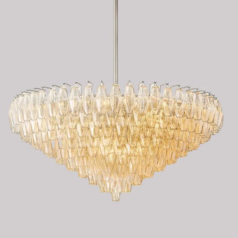 Chara Glass Tiered Round Chandelier 37"