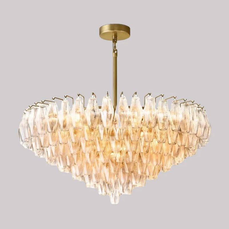 Chara Glass Tiered Round Chandelier 37"