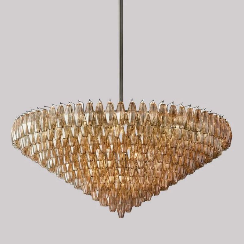 Chara Glass Tiered Round Chandelier 37"