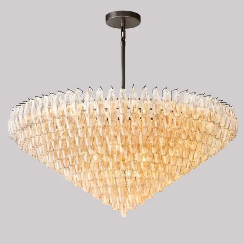 Chara Glass Tiered Round Chandelier 37"