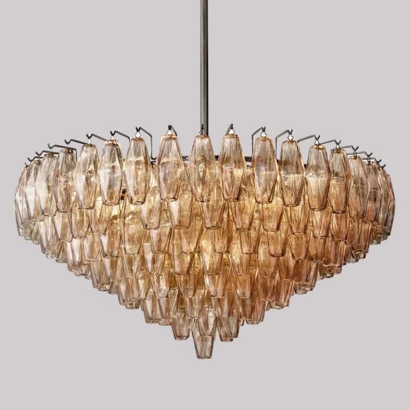 Chara Glass Tiered Round Chandelier 37"