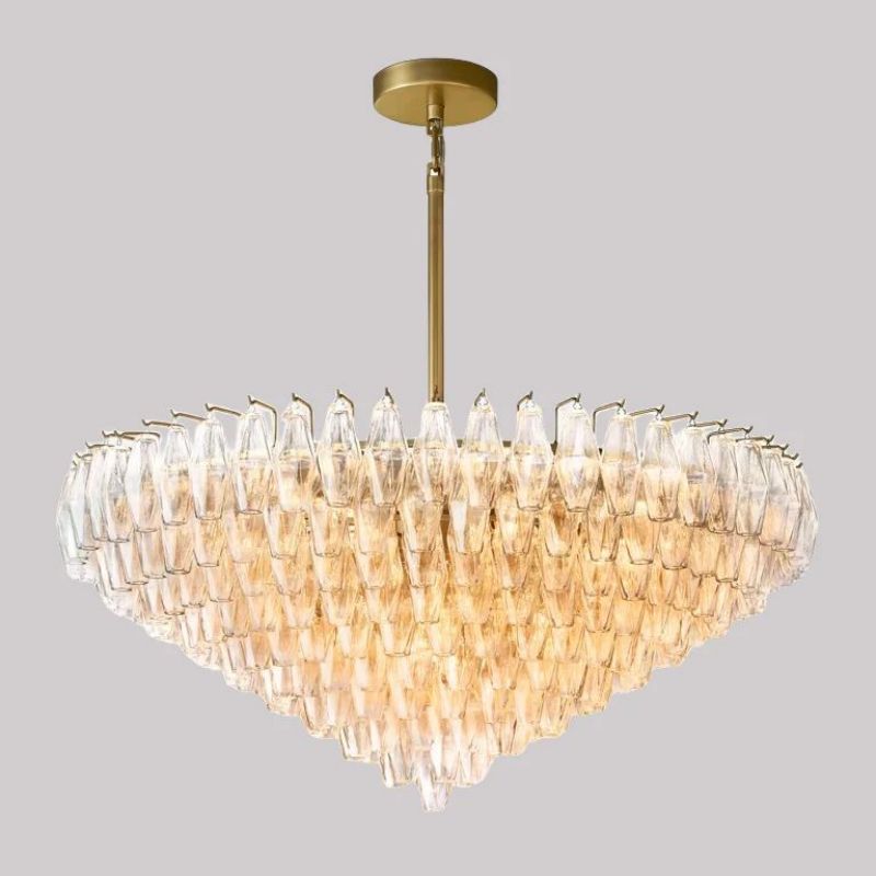 Chara Glass Tiered Round Chandelier 47"