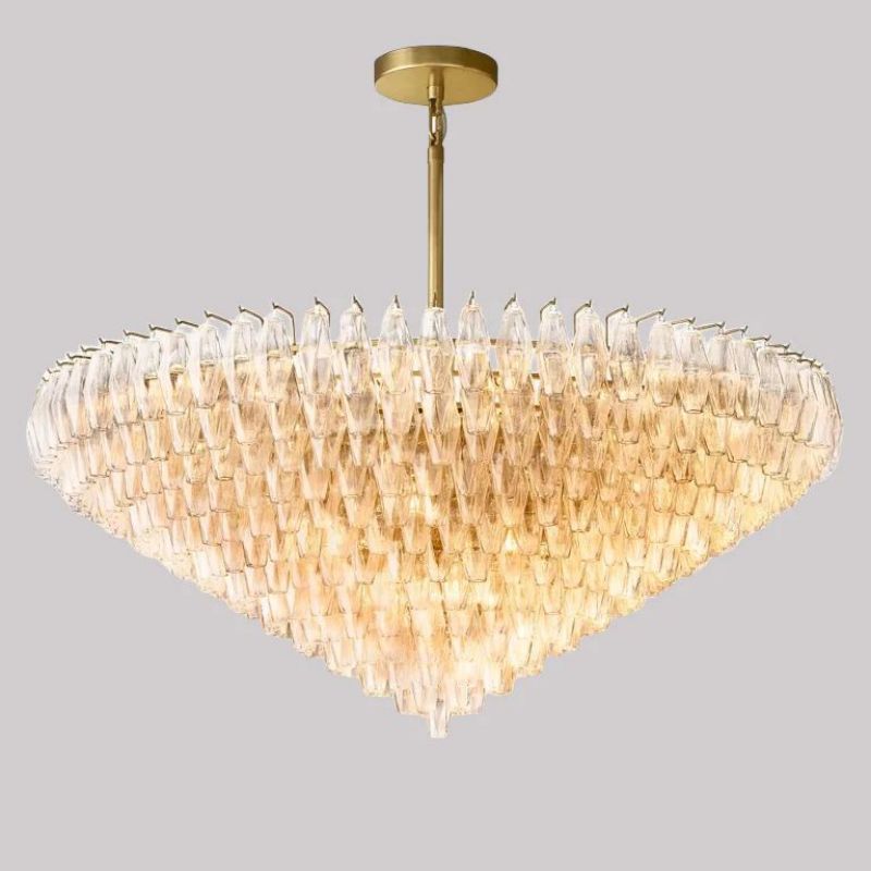 Chara Glass Tiered Round Chandelier 47"