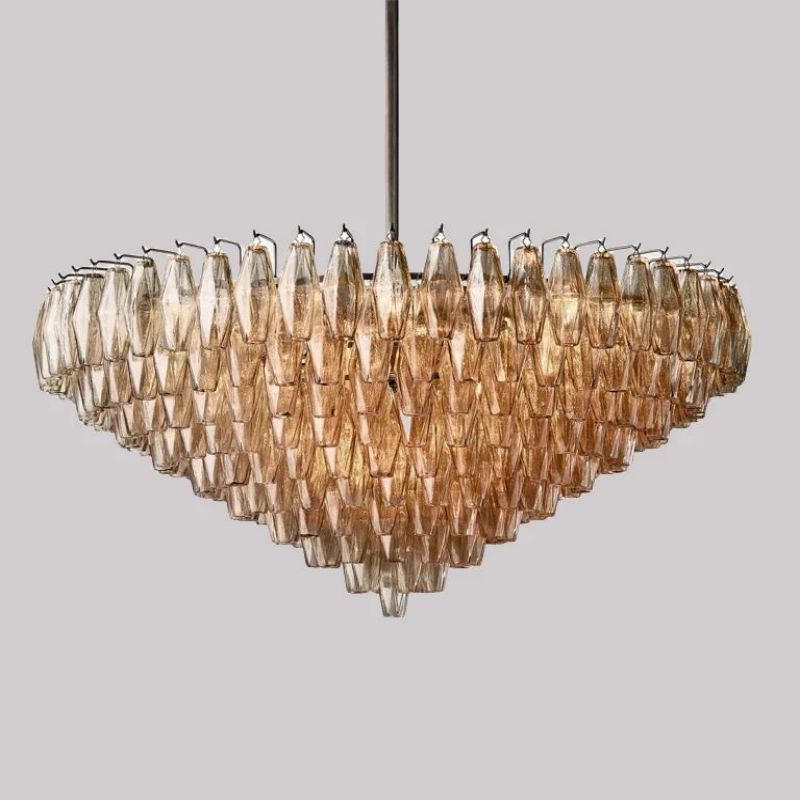 Chara Glass Tiered Round Chandelier 47"