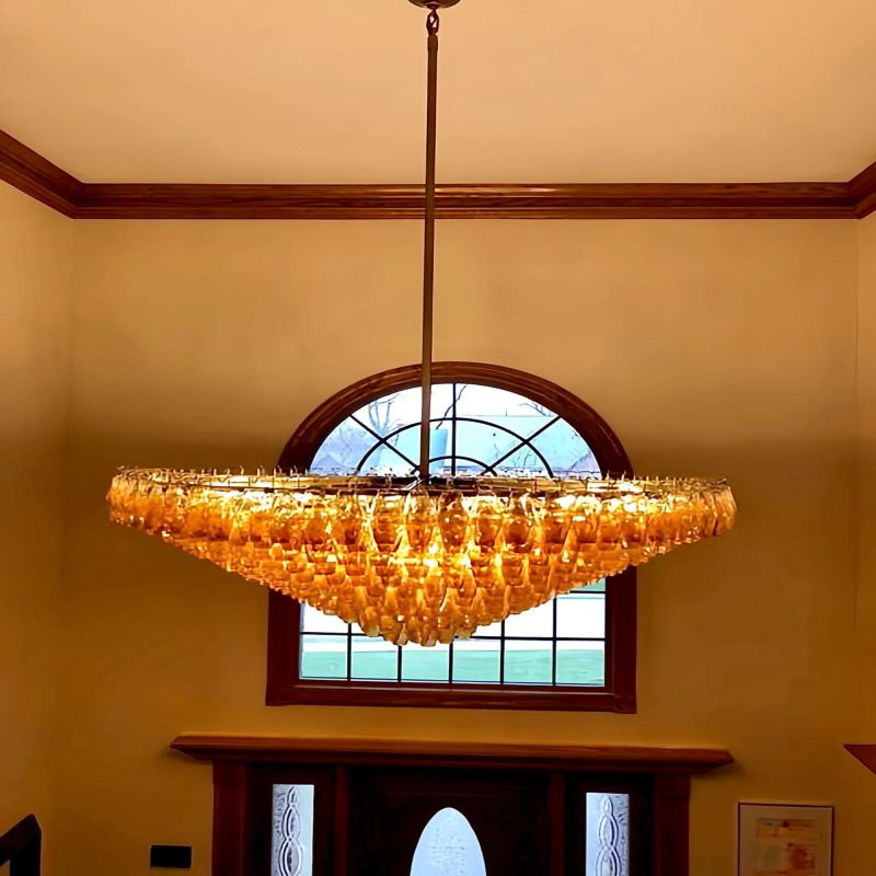 Chara Glass Tiered Round Chandelier 47"