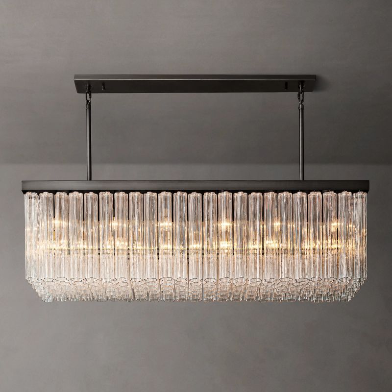 Clele Rectangular Chandelier 73" Pendant for living room,Pendant for kitchen,Pendant for bathrooms,Pendant for bedrooms,Pendant for foyer,Pendant for stairways,Pendant for dining room Rbrights Matte Black  