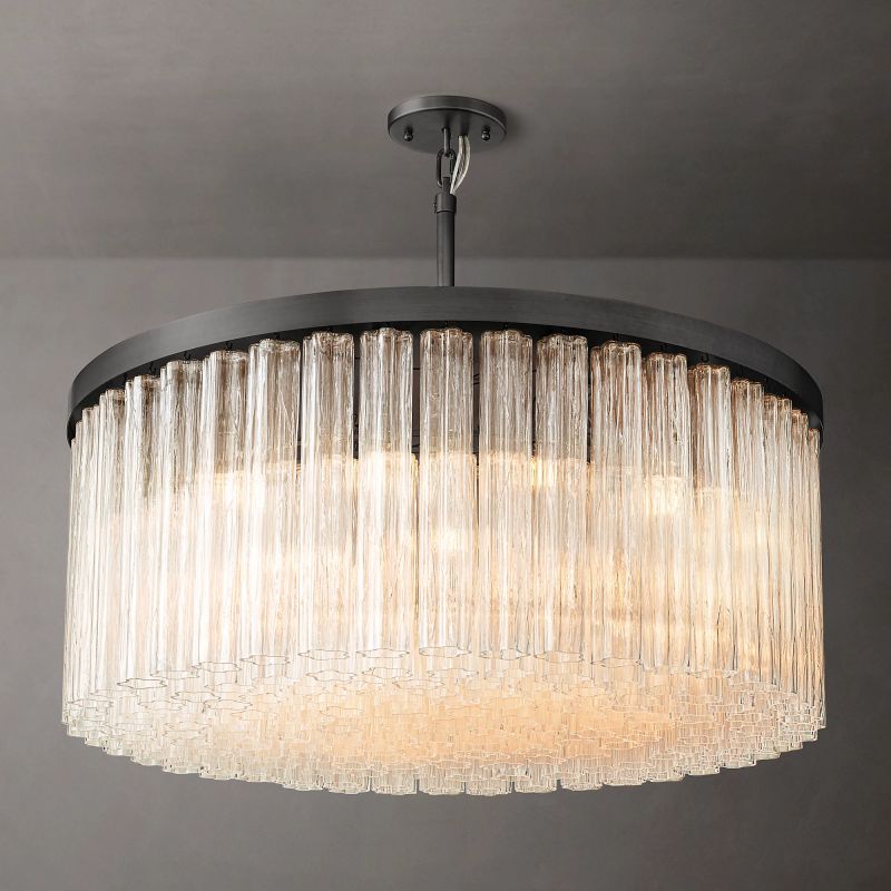 Clele Round Chandelier 48" chandeliers for dining room,chandeliers for stairways,chandeliers for foyer,chandeliers for bedrooms,chandeliers for kitchen,chandeliers for living room Rbrights Matte Black  