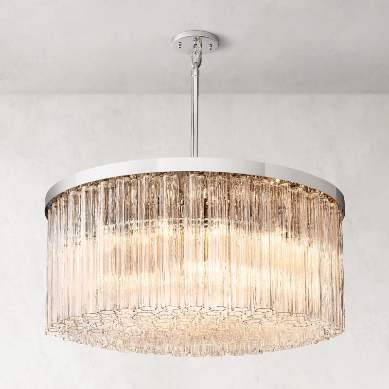 Clele Round Chandelier 48" chandeliers for dining room,chandeliers for stairways,chandeliers for foyer,chandeliers for bedrooms,chandeliers for kitchen,chandeliers for living room Rbrights Polished Nickel  