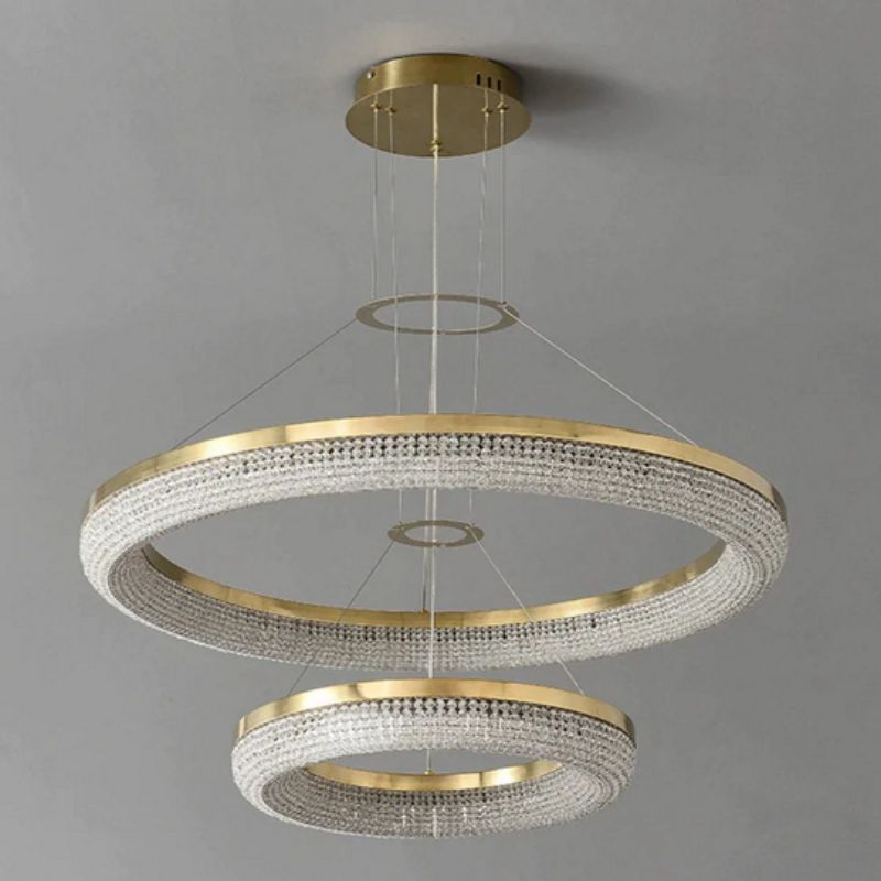 Darry Modern Double Ring Crystal Chandelier chandeliers for dining room,chandeliers for stairways,chandeliers for foyer,chandeliers for bedrooms,chandeliers for kitchen,chandeliers for living room Rbrights   