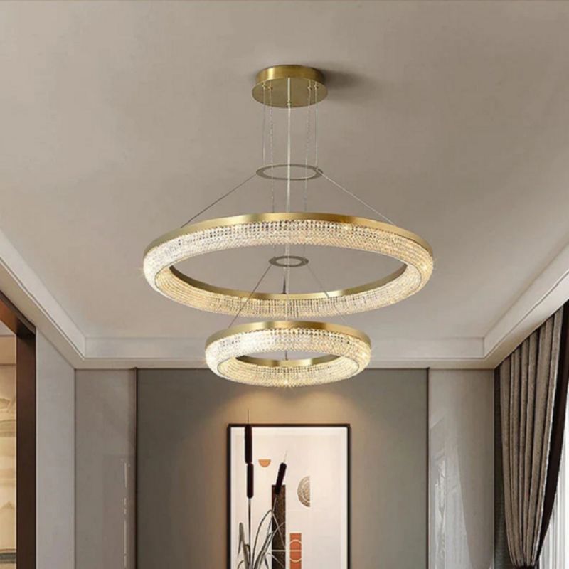 Darry Modern Double Ring Crystal Chandelier chandeliers for dining room,chandeliers for stairways,chandeliers for foyer,chandeliers for bedrooms,chandeliers for kitchen,chandeliers for living room Rbrights   