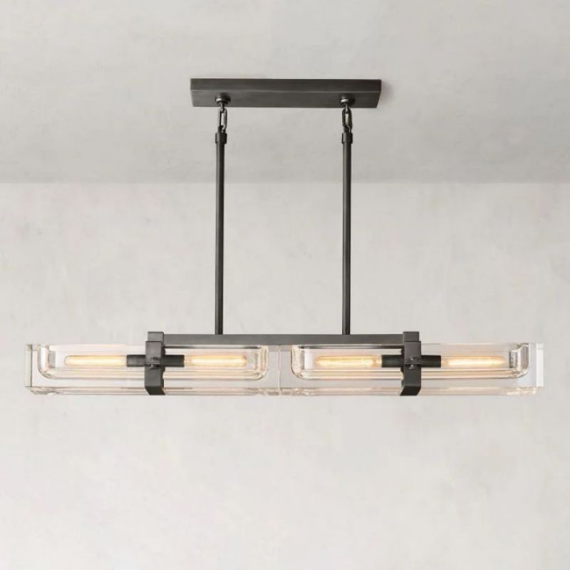 Elonna Linear Chandelier 48" chandeliers for dining room,chandeliers for stairways,chandeliers for foyer,chandeliers for bedrooms,chandeliers for kitchen,chandeliers for living room rbrights Matte Black  