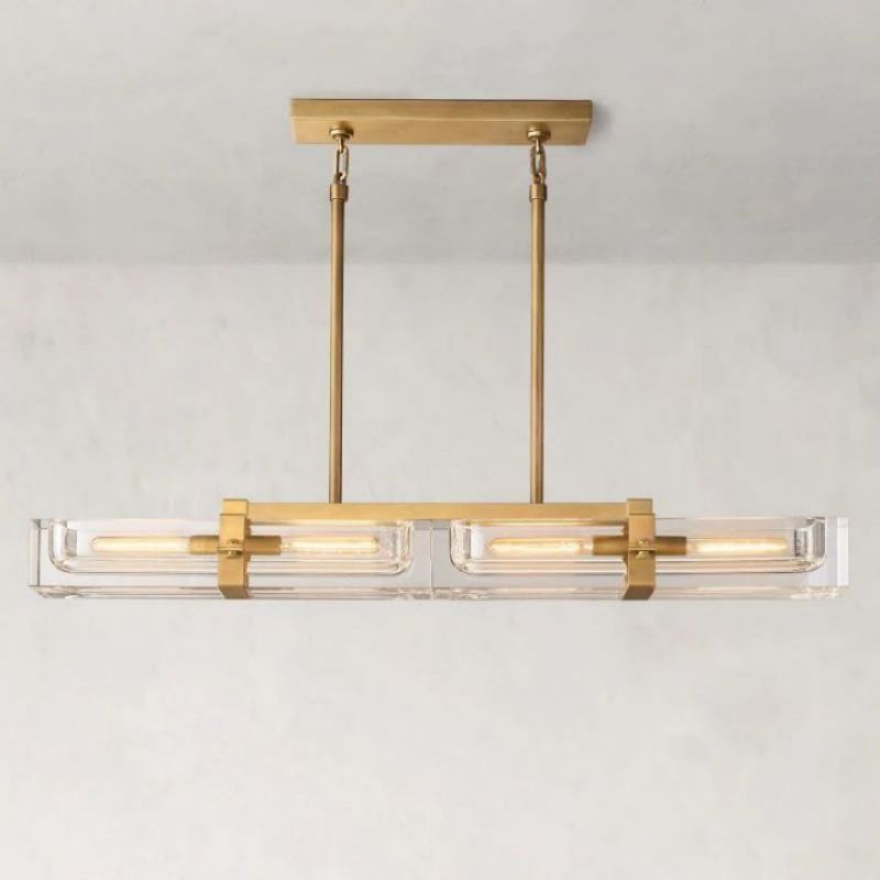 Elonna Linear Chandelier 48" chandeliers for dining room,chandeliers for stairways,chandeliers for foyer,chandeliers for bedrooms,chandeliers for kitchen,chandeliers for living room rbrights Lacquered Burnished Brass  