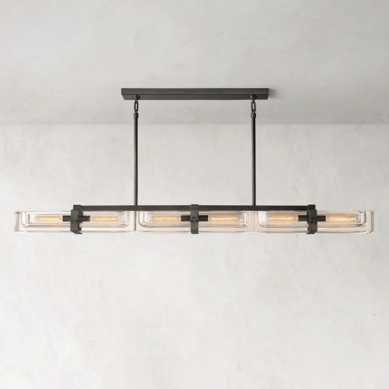 Elonna Linear Chandelier 72" chandeliers for dining room,chandeliers for stairways,chandeliers for foyer,chandeliers for bedrooms,chandeliers for kitchen,chandeliers for living room rbrights Matte Black  