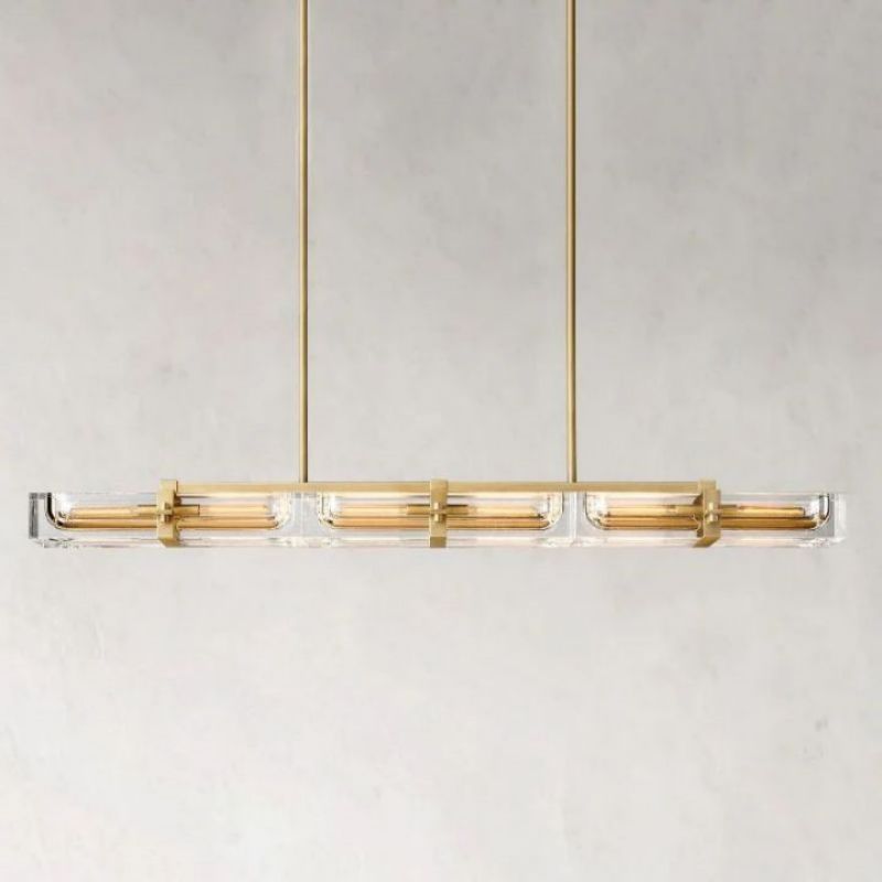 Elonna Linear Chandelier 72" chandeliers for dining room,chandeliers for stairways,chandeliers for foyer,chandeliers for bedrooms,chandeliers for kitchen,chandeliers for living room rbrights Lacquered Burnished Brass  