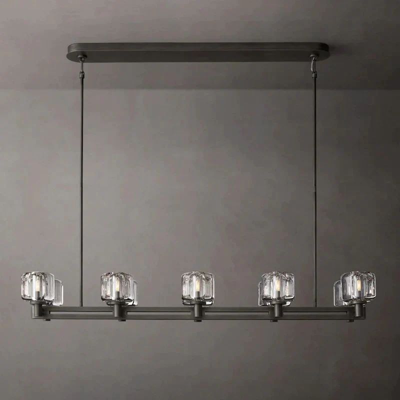 Eudora Double Linear Chandelier 54'' 壁灯灯具 rbrights Matte Black  