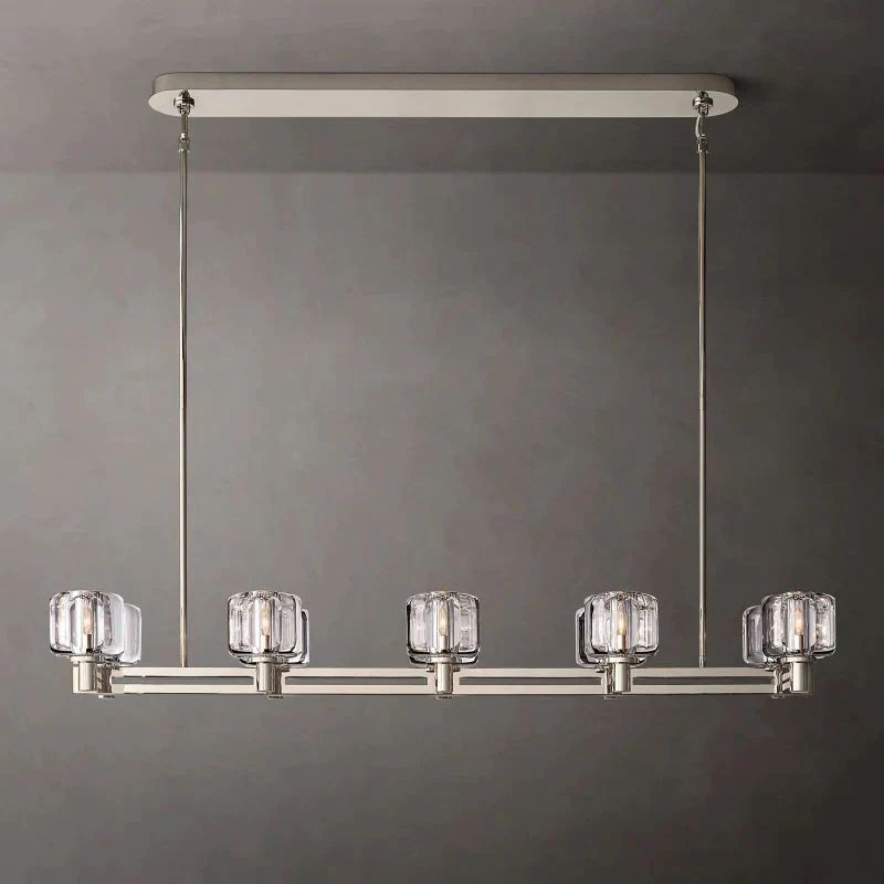 Eudora Double Linear Chandelier 54'' 壁灯灯具 rbrights Satin Nickel  