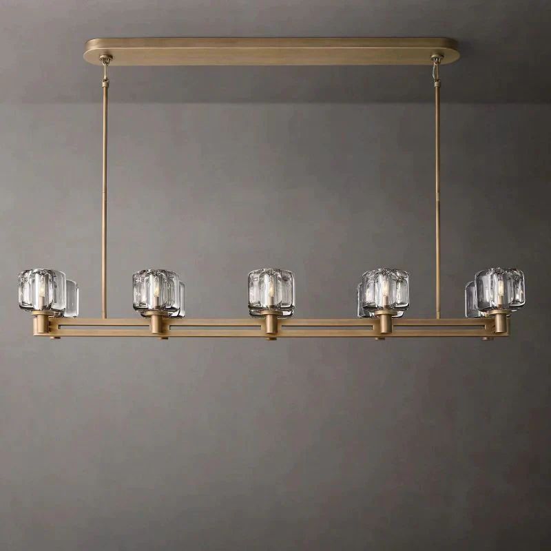 Eudora Double Linear Chandelier 54'' 壁灯灯具 rbrights Natural Brass  