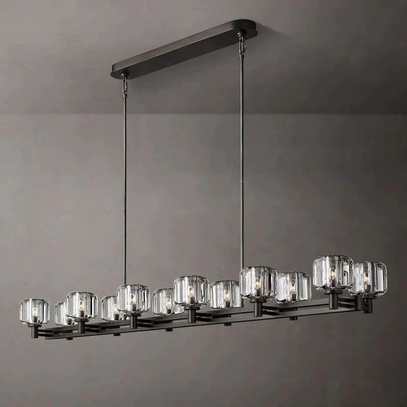 Eudora Double Linear Chandelier 72'' 壁灯灯具 rbrights Matte Black  