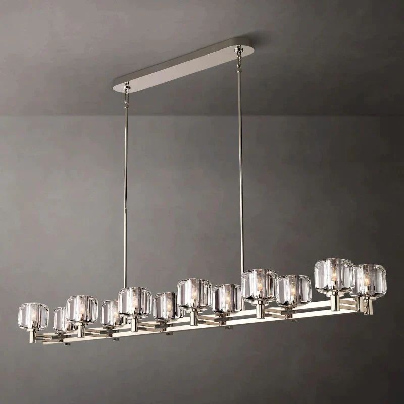 Eudora Double Linear Chandelier 72'' 壁灯灯具 rbrights Satin Nickel  