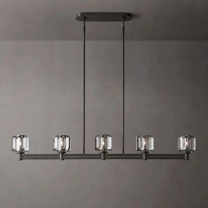 Eudora Linear Chandelier 54'' 壁灯灯具 rbrights Matte Black  