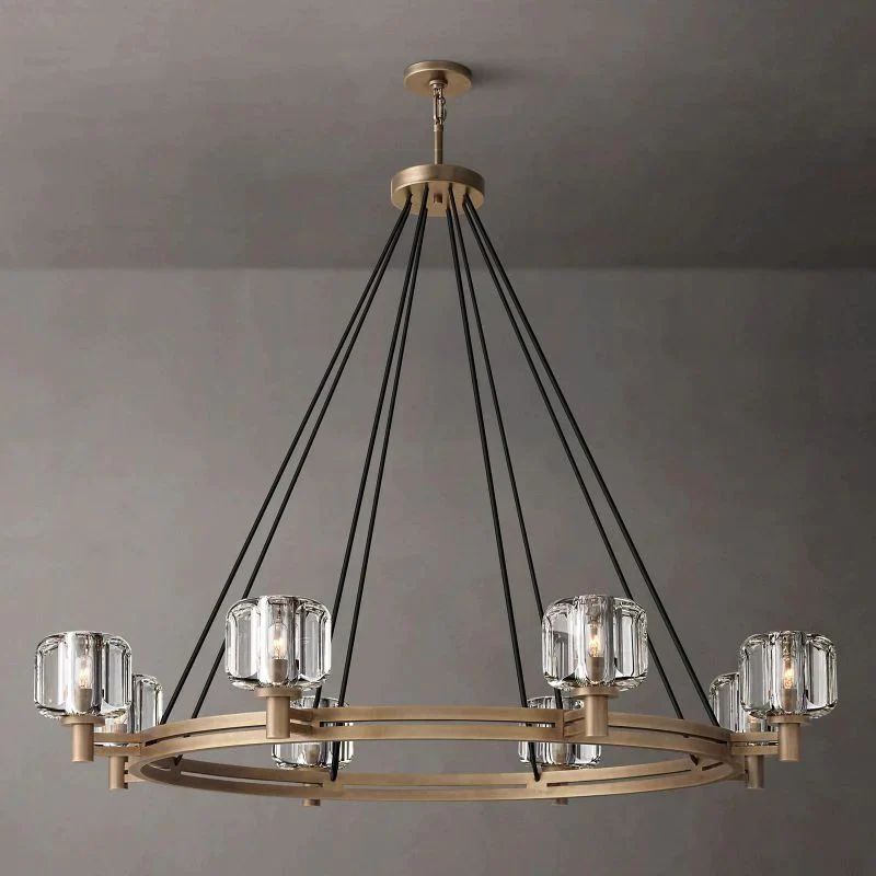 Eudora Round Chandelier 48'' 壁灯灯具 rbrights Natural Brass  