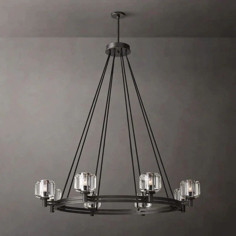 Eudora Round Chandelier 48'' 壁灯灯具 rbrights Matte Black  