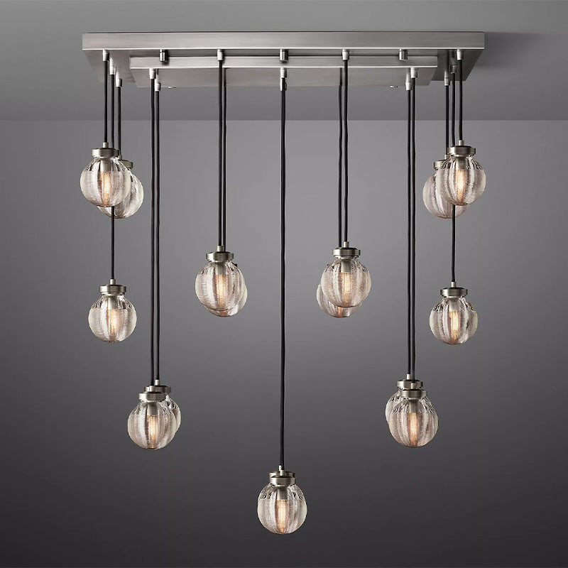 Fantasy Pearl Ball Linear Chandelier 36" chandeliers for dining room,chandeliers for stairways,chandeliers for foyer,chandeliers for bedrooms,chandeliers for kitchen,chandeliers for living room RBRIGHTS Satin Nickel  