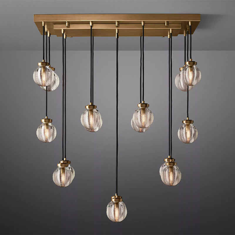 Fantasy Pearl Ball Linear Chandelier 36" chandeliers for dining room,chandeliers for stairways,chandeliers for foyer,chandeliers for bedrooms,chandeliers for kitchen,chandeliers for living room RBRIGHTS Vintage Brass  