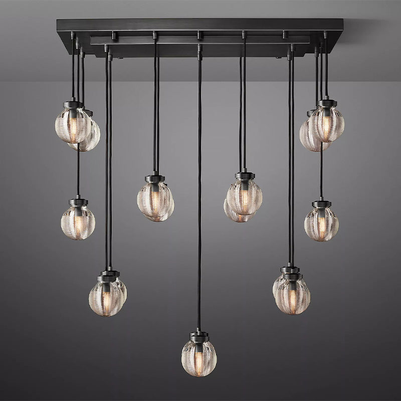 Fantasy Pearl Ball Linear Chandelier 36" chandeliers for dining room,chandeliers for stairways,chandeliers for foyer,chandeliers for bedrooms,chandeliers for kitchen,chandeliers for living room RBRIGHTS Matte Black  