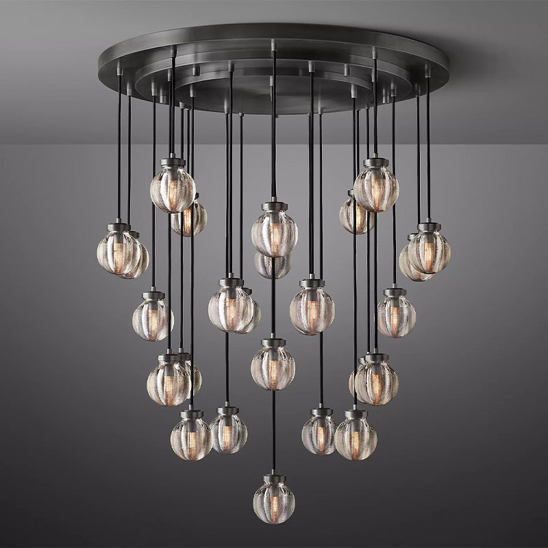 Fantasy Pearl Ball Round Chandelier 38" chandeliers for dining room,chandeliers for stairways,chandeliers for foyer,chandeliers for bedrooms,chandeliers for kitchen,chandeliers for living room RBRIGHTS Matte Black  