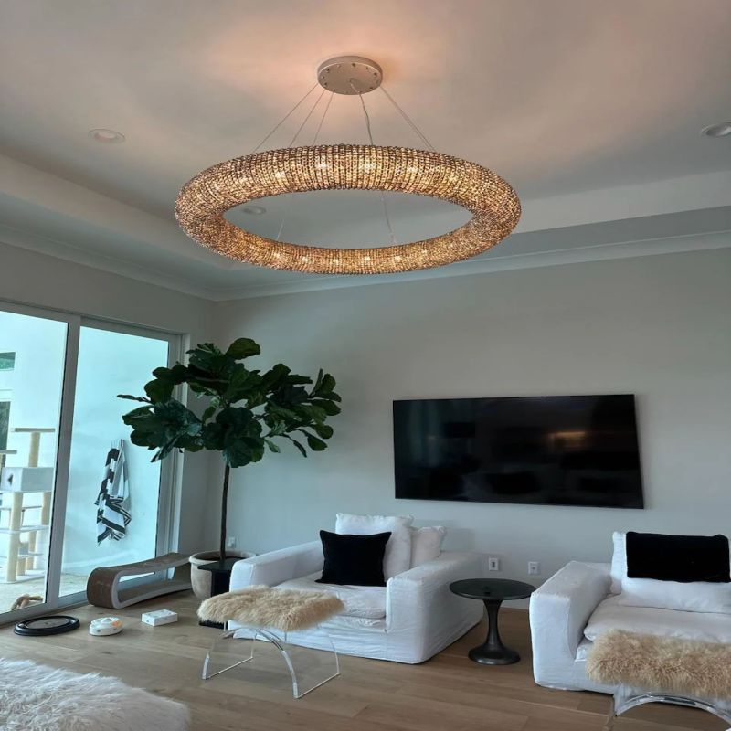 Hala Crystal Clear Round LED Chandelier 32"