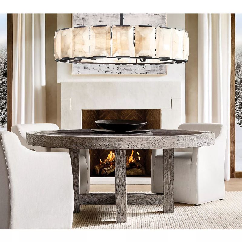 Harson Calcite Round Chandelier 60" chandeliers for dining room,chandeliers for stairways,chandeliers for foyer,chandeliers for bedrooms,chandeliers for kitchen,chandeliers for living room Rbrights   